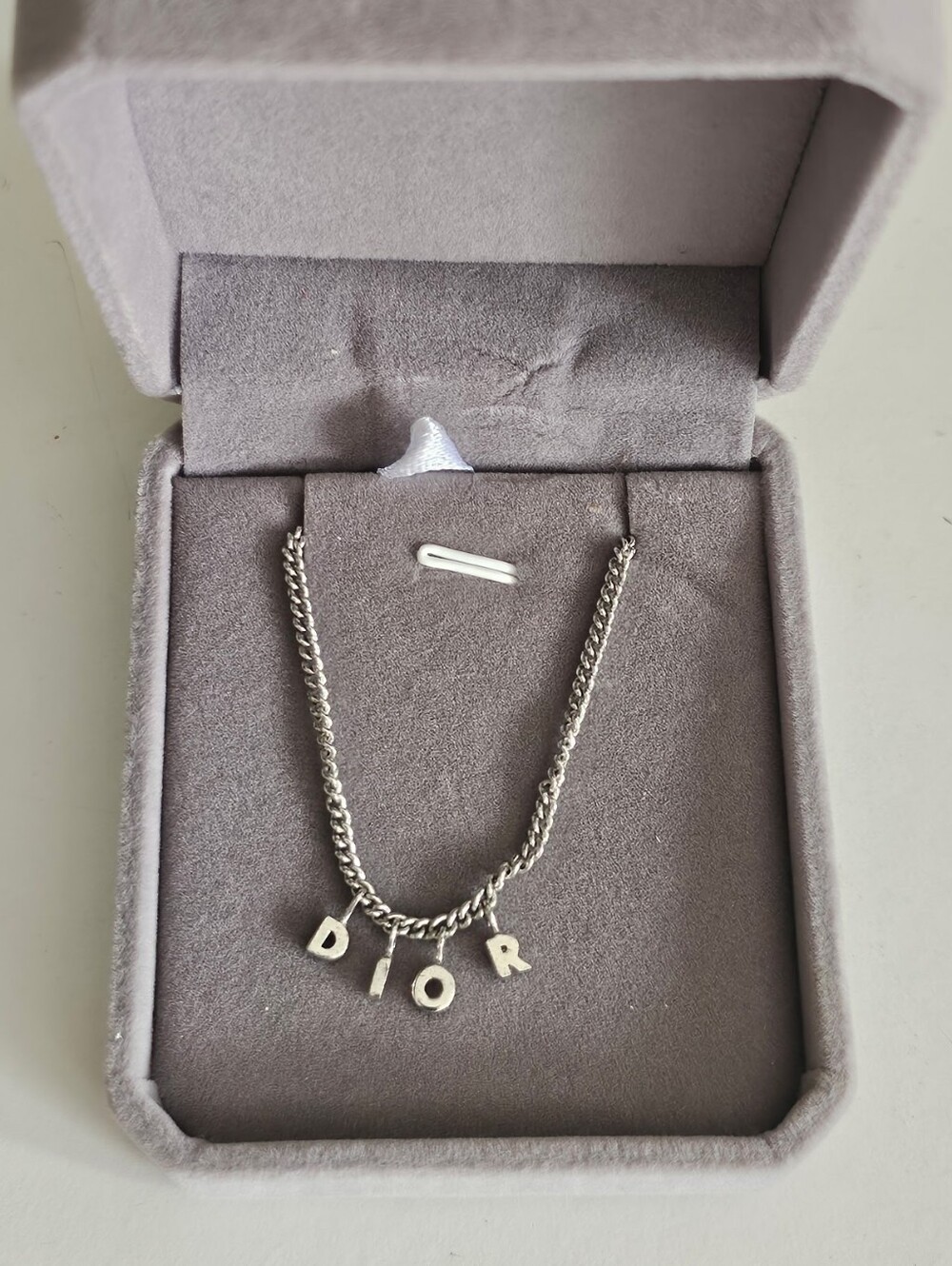 Dior Silver Letter Charm Necklace - DIOR Pendant
